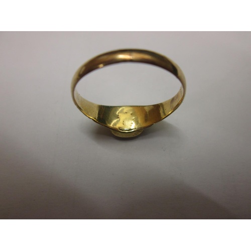 107 - Unmarked 9 ct gold ring  stone missing size  O (55) 2.2 g