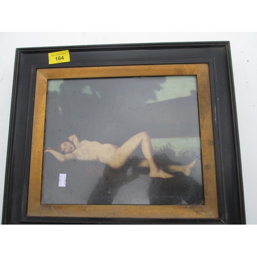 164 - 19th century study of a nude, oil on canvas, framed and glazed  22 cms x 27 cms