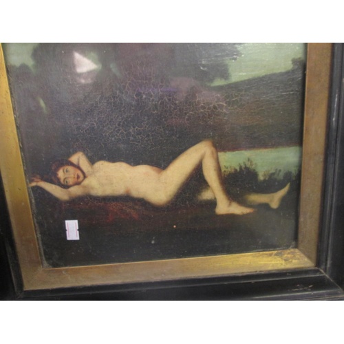 164 - 19th century study of a nude, oil on canvas, framed and glazed  22 cms x 27 cms