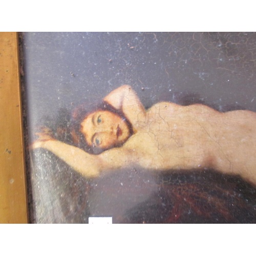 164 - 19th century study of a nude, oil on canvas, framed and glazed  22 cms x 27 cms