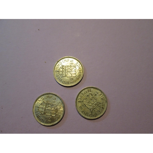 130 - Coins : 3 x Sixpences, 2 x 1946, 1 x 1945