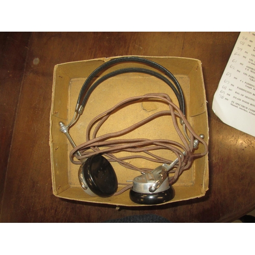 58 - Vintage R I crystal radio set from the 1920's with a set of Sterling Lilliput headphones in original... 