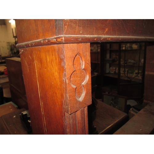 539 - Late Victorian Puginesque / Gothic oak bookshelves