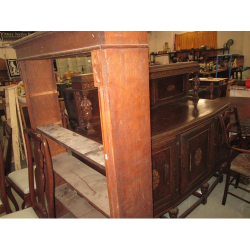 539 - Late Victorian Puginesque / Gothic oak bookshelves