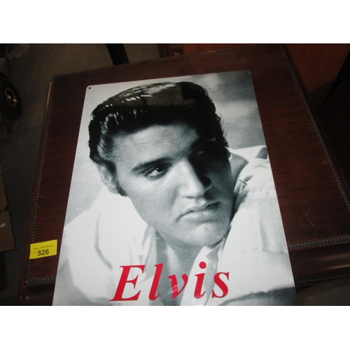 61 - Painted metal advertising sign, 40 cms x 30 cms : Elvis