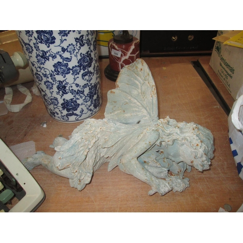 87 - Patinated garden fairy ornament