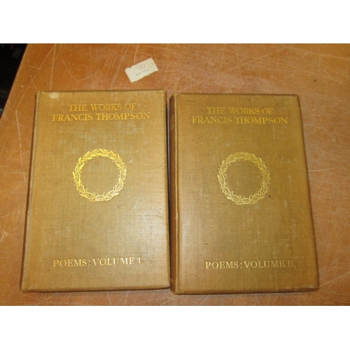 80 - 2 x volumes : 2 x Hardbacks The Works of Francis Thompson, pub Burns & Oates Ltd 1913