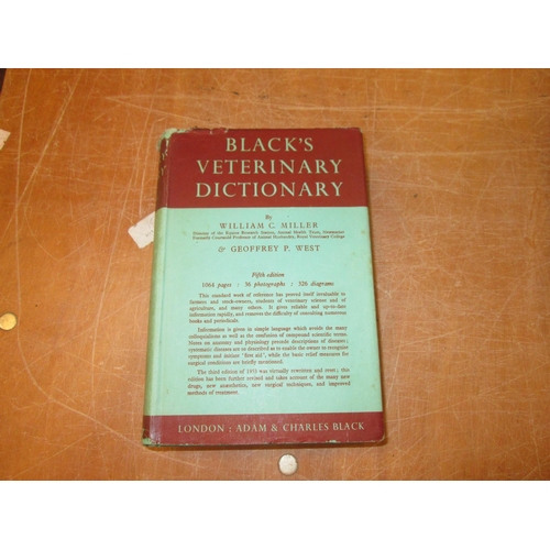 82 - Single volume : Blacks Veterinary Dictionary by Will C Miller, pub Adam & Charles Black 1959 & D/J