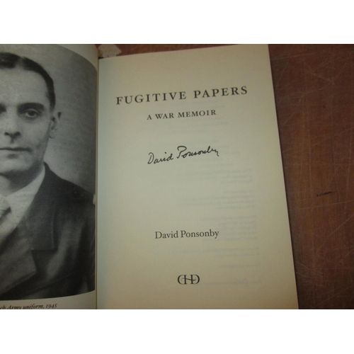 144 - Single Volume :Fugitive Papers, a war memoir by David Ponsonby pub estate of David Brabazon Ponsonby... 