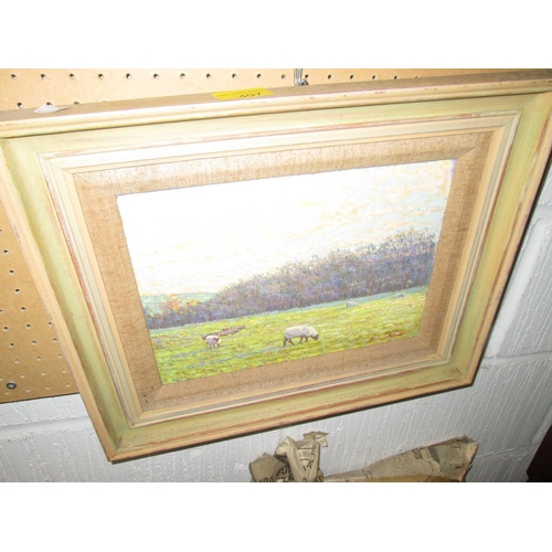 89 - Modern oil on board English Country Landscape By John Staddon 29 cms x 21 cms