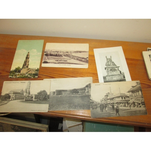 16 - Over 20 black and white and some early coloured photographic postcards pre 1950, India interest incl... 