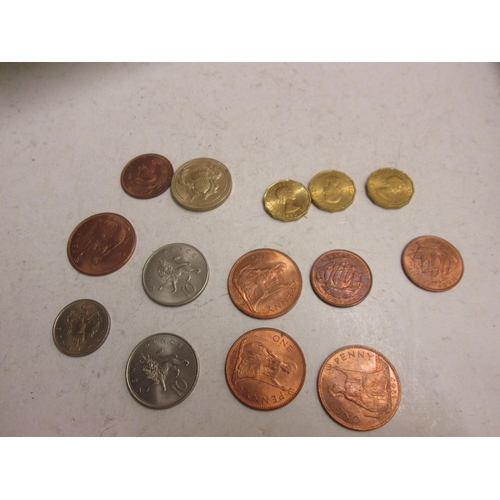 50 - Coins : 4 x Pennies, 3 x Half Pennies, 2 x 10 pence (nr mint), 1986 £2 coin etc.