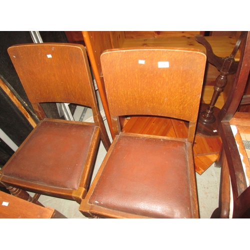 133 - Various chairs : 2 vintage canvas seat stacking chairs, 4 x drop in seat paddle back chairs & 2 x 19... 