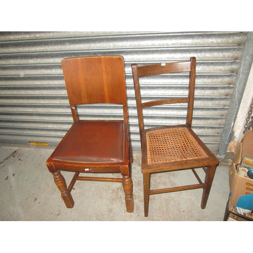 133 - Various chairs : 2 vintage canvas seat stacking chairs, 4 x drop in seat paddle back chairs & 2 x 19... 