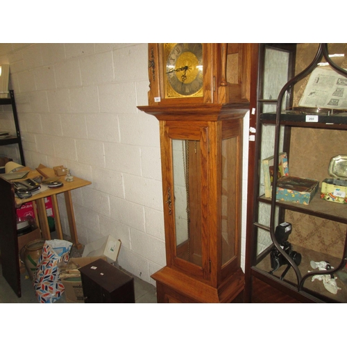 259 - 20th century longcase clock in oak case by Emperor Clock Company