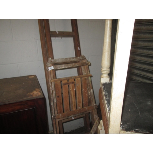 267 - Wooden step ladder and painters steps