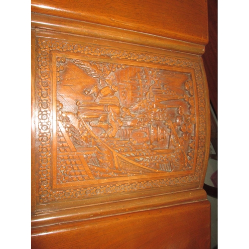 433 - Carved camphor wood blanket box