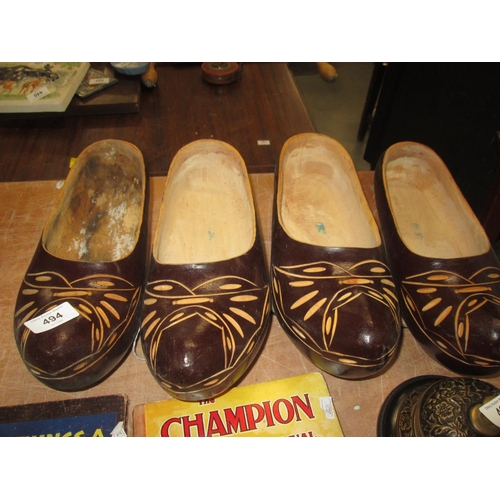 494 - 2 x pairs of wooden clogs