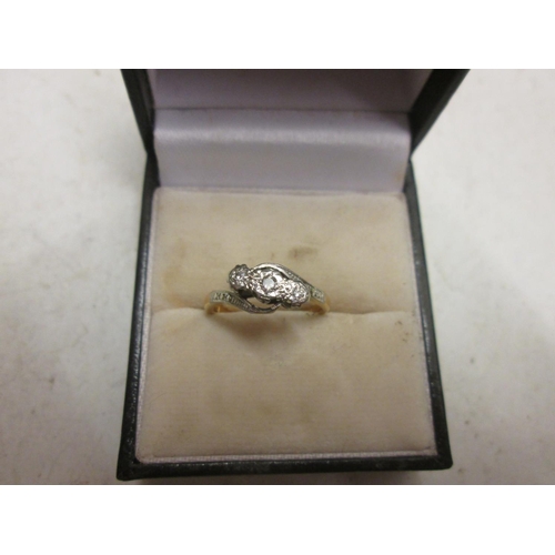 669 - 18 ct gold ring set with diamonds 3 g size K