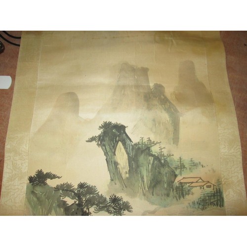 542 - Early 20th century Chinese scroll painting, unsigned