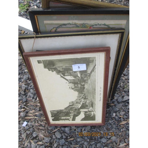 6 - Various pictures and prints & San Miguel mirror / blackboard