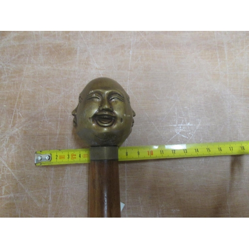 15 - Chinese bronzed head walking stick