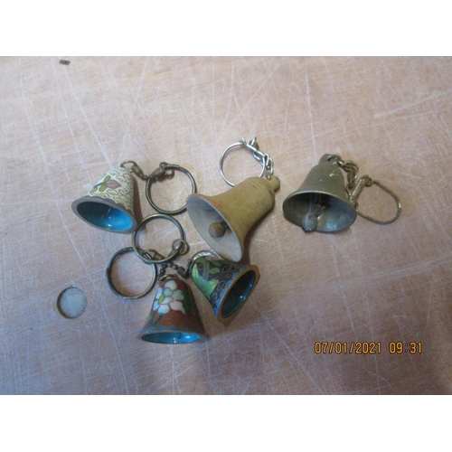 41 - Novelty keyrings : 5 x bells