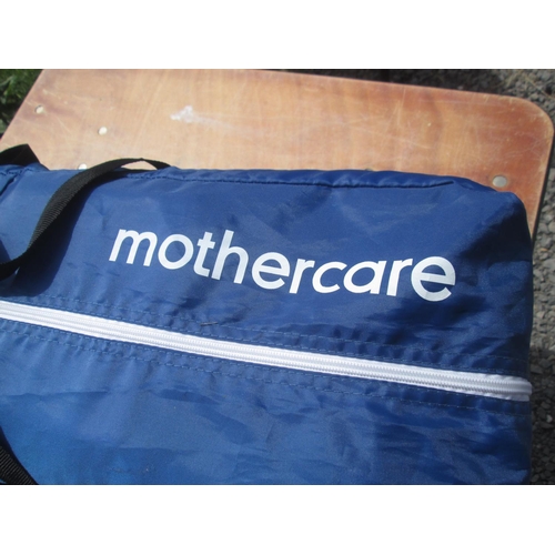 10 - Mothercare travel cot, croquet set & 2 x sports bags