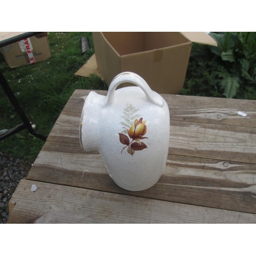 45 - Kernewek Goonhavern Pottery Autumn Rose salt pot