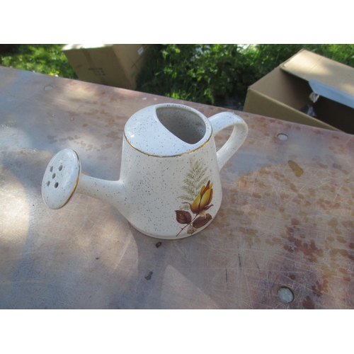 64 - Kernewek Goonhavern Pottery Autumn Rose watering can