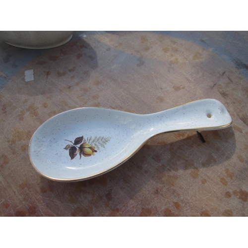 65 - Kernewek Goonhavern Pottery Autumn Rose spoon