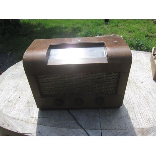 3 - Vintage HMV radio in wooden case