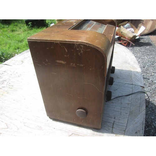 3 - Vintage HMV radio in wooden case