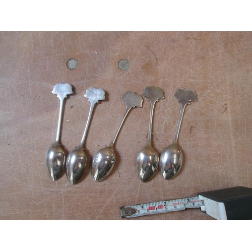 56 - Set of five silver gilt Langland Golf club teaspoons Birm. 1935 Barker Brothers Silver Ltd 82 g