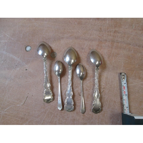 57 - Pair of silver teaspoons and set of three Sterling silver spoons 110 g