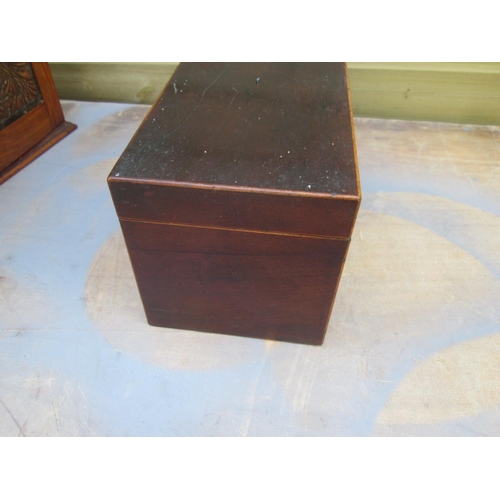 71 - Georgian mahogany tea caddy with hinged lid, fitted interior, no blending bowl and one lid loose 31 ... 