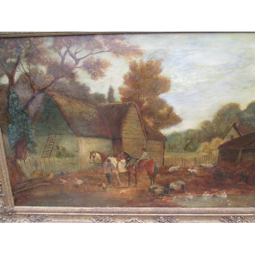 85 - 19th century oil on canvas bearing the signature David Bates with a facsimile Harrods label on rever... 