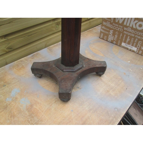 86 - Victorian rosewood sewing table, with hinged lid, fitted interior, note some damage but some pieces ... 