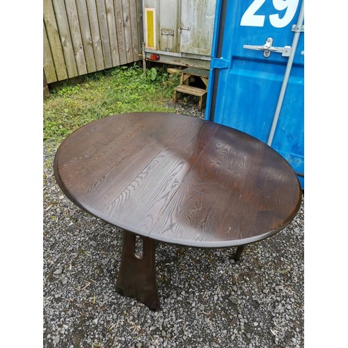 93 - Dark Ercol lap dining table