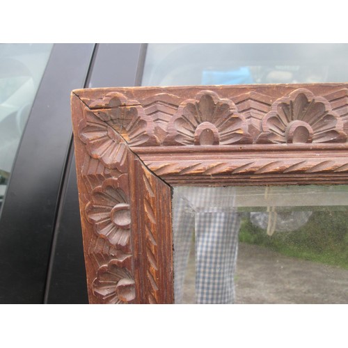 95 - Carved wood frame wall mirror 48 cms x 154 cms