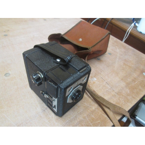 144 - Conway Popular box camera in canvas case