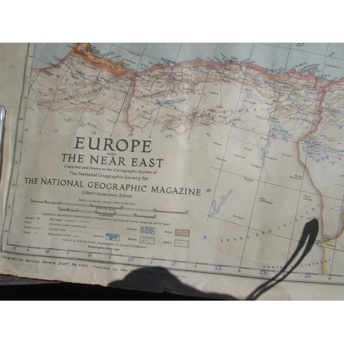 159 - World War II map of Europe and Near East (rolled up)