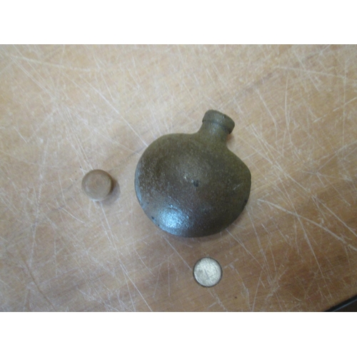 192 - Antique miniature pottery flask 6 cms