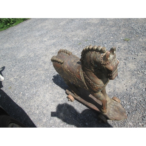 260 - 20th century Indian pull along hardwood horse