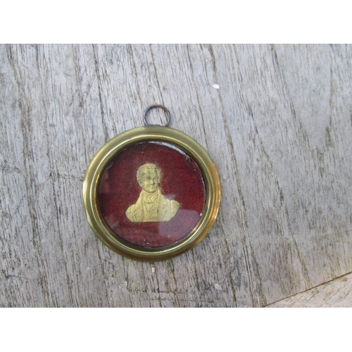 271 - Victorian miniature plaque of Sir Robert Peel 7 cms