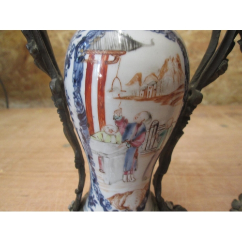 276 - Pair of pre 1850 Chinese underglaze blue and white vases, hand decorated with children playing  made... 