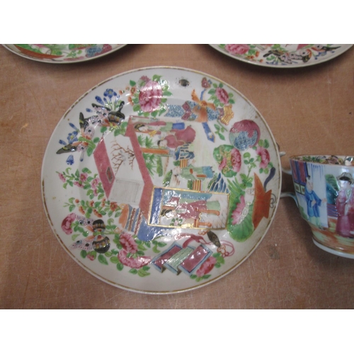 289 - Collection of assorted 20th century Chinese Famille Rose style china, : 3 plates (one cracked, tea c... 