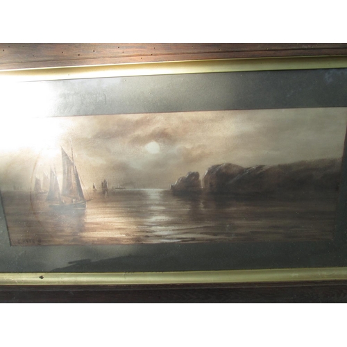 318 - Pair of watercolours Evening Tide by G Bate II, frames have worm damage