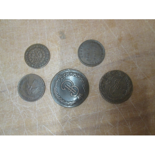 309 - Coins : Argentine 4 Centavos 1864 VF /GVF & 4 x earlier copper coins