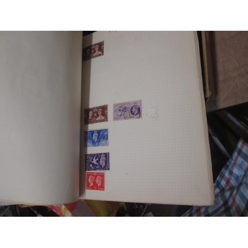 314 - Stamps : 2 old time stamp collections in a Lincoln album, schoolboy collection in an Adelphie album ... 